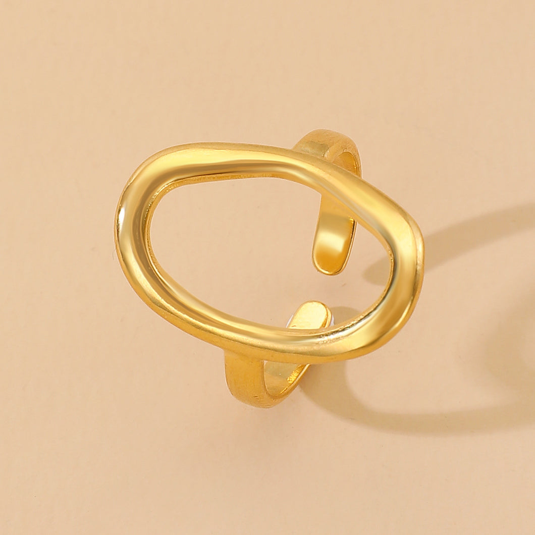 Oval Frame Hollow Ring