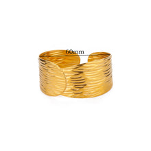 Load image into Gallery viewer, Feathered Gold Bangle Cuff