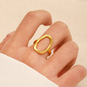 Oval Frame Hollow Ring