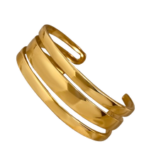 Load image into Gallery viewer, Stacked Smooth Gold Cuff