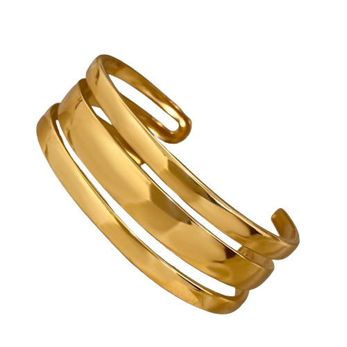 Stacked Smooth Gold Cuff