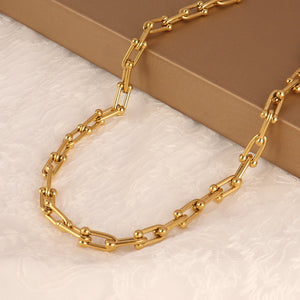 Statement Gold Link Necklace - The Kamala