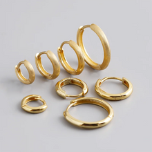 Load image into Gallery viewer, Matte Gold Wide Hoop Earrings - SMALL