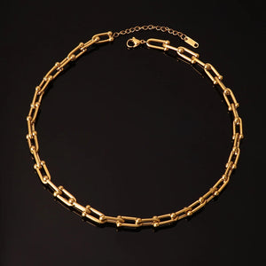 Statement Gold Link Necklace - The Kamala