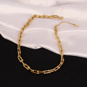 Statement Gold Link Necklace - The Kamala