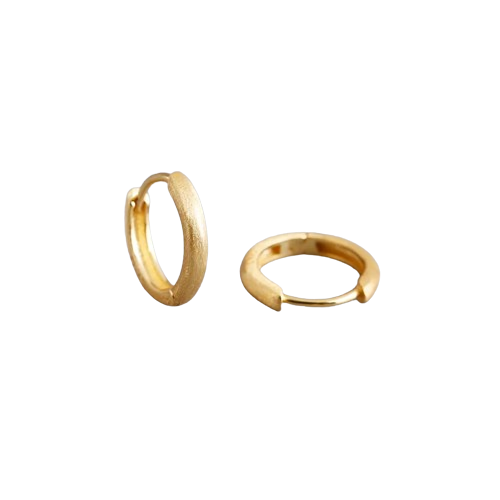 Matte Gold Wide Hoop Earrings - SMALL