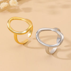 Oval Frame Hollow Ring