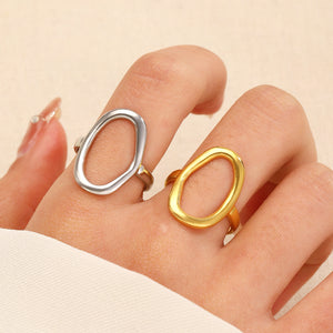 Oval Frame Hollow Ring