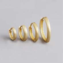 Load image into Gallery viewer, Matte Gold Wide Hoop Earrings - SMALL