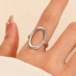 Oval Frame Hollow Ring